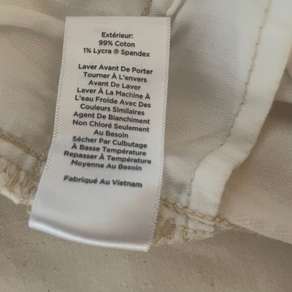 Talbots Flawless Slim Ankle Jeans with Fringe‎ Cuff in Natural, Size 14 - Picture 7 of 9